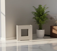 Grand pot carré moderne en fibre de verre, design ajouré simple, pour extérieur, maison et jardin, à prix abordable
