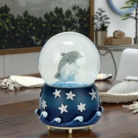 Statue d'animal de dauphin océanique Globe d'eau-Fabriqué à la main avec des détails réalistes, parfait pour les cadeaux de Noël et la décoration de la maison