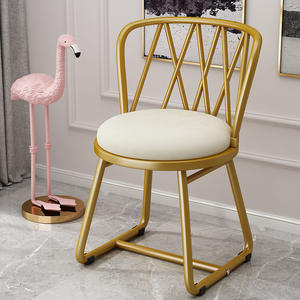 Silla cosmética convertible de muebles para el hogar de Metal de estilo nórdico Simple de lujo ligero para dormitorio <span class=keywords><strong>Web</strong></span> de vestidor convertible suave - Product Image 3