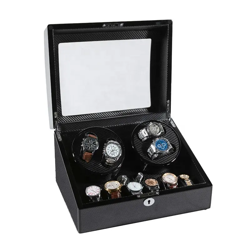 Hot Koop Japanse Motor Horloge Winder Automatische Dubbele Rotors Luxe Horloge Winder Box