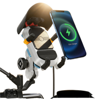 Support de téléphone pour moto WUPP, nouveau modèle de luxe avec charge sans fil 15W, style rétroviseur, antivol, pour cyclomoteur