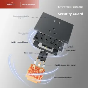 Jinmai 86 Enchufe de Pared Ultrafino Empotrado Color Gris Cielo con Carga Rápida USB, Material de PC Ignífugo y Resistente al Fuego - Product Image 4