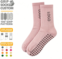 Chaussettes Pilates en coton doux tricotées avec revers à volants, antidérapantes, respirantes, brodées, personnalisables, pour le yoga et l'été