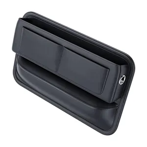 Auto Car Interior Accessories 2024 Universal PU Leather Console Side Front Seat Storage Box Car Seat Side Gap Filler Organizer