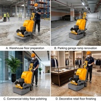 Ponceuse à béton planétaire 7,5 kW 650 mm 380 V à 12 têtes avec variateur de fréquence et aspiration intégrée pour sols industriels