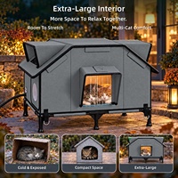 Nouvelle Maison pour Chat d'Extérieur Pliable, Portable, Imperméable en Tissu Enduit PVC, Chaude et Isolée pour l'Hiver, Idéale pour les Chats Sans-abri