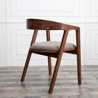 Chaise de salle à manger en bois massif Antique avec accoudoir pour salle à manger