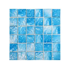 Foshan горячая Распродажа в наличии 306x306 керамическая фарфоровая мозаичная плитка синий/зеленый цвет ледяная трещина песчаный узор бассейн снаружи