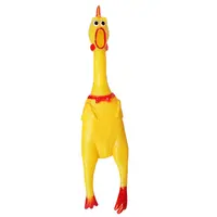 큰 크기 비닐 비명 닭 개 장난감 삐걱 거리는 개 대화 형 장난감
