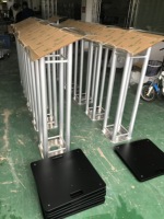 Podio de boda de vidrio, aleación de aluminio, acrílico transparente, 4 pies