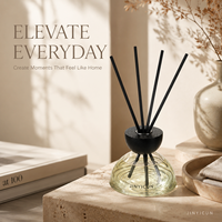Diffuseur de parfum d'ambiance de luxe 200 ml avec bouchon en bois et flacon en verre, arôme oriental pour spa, hôtel, boutique de cadeaux, OEM, marque privée