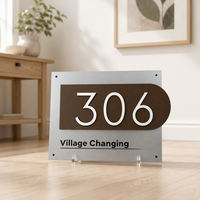 Plaque de porte personnalisée en métal JC-LM240, plaque d'adresse moderne pour maison, hôtel, jardin