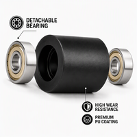 Roulement à rouleaux recouvert de PU 698RS, alésage de 8 mm, diamètre extérieur de 30-40 mm, deux roulements, rouleau de pressage non motorisé