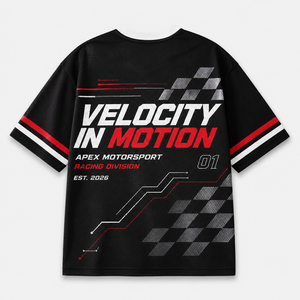 Camiseta de Malla Personalizada para Carreras, Sublimación Completa, Cuello en V, Logotipo y Número Personalizados para Equipos de Motorsport - Product Image 4