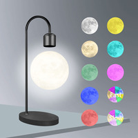 Lampe lunaire flottante imprimée en 3D de 14 cm, lampe en lévitation, boule flottante rotative, lévitation magnétique, ambiance romantique, veilleuse
