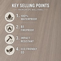 Panel Dinding SPC 5mm Bubuk Batu Kepadatan Tinggi Tahan Air Tahan Api Inti Kaku Papan Interior untuk Dekorasi Villa Modern