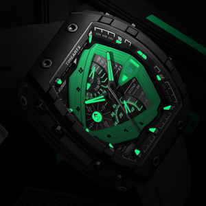 TIMEARTX Orologio al quarzo impermeabile da uomo Cinturino in silicone Cronografo luminoso Orologio sportivo da polso Relogio Masculino TA-5690 - Product Image 5