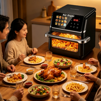 Friteuse à air sans huile grande capacité avec fenêtre transparente frontale, réglage de température ajustable, protection contre la surchauffe, appareil de cuisson domestique