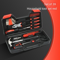 Boîte à outils manuelle en acier au carbone de 39 pièces Ensemble d'outils combinés de quincaillerie domestique Mallette rigide Garantie 1 an Commerce électronique transfrontalier