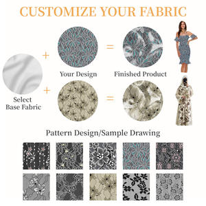 Tissu en dentelle à motif lotus noir à prix de gros, tissu en dentelle africaine en maille transparente pour robe AsoEbi - Product Image 4