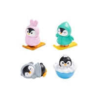 Figurine miniature mignonne de pingouin skieur en PVC, accessoire de décoration DIY pour scène de neige et petit ornement de voiture