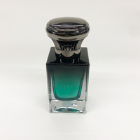 Flacon pulvérisateur de parfum carré vide en verre, avec pompe facile, couleur métallique de luxe dégradée noir et vert émeraude, 30 ml, 50 ml, 100 ml