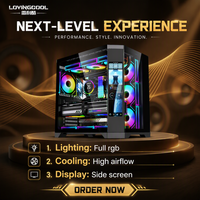LOVINGCOOL - Caja de Ordenador con Pantalla Grande, Torres Completas ATX, Gabinete de Juegos de Vidrio Acrílico, Cajas de PC Fabricadas en China, Venta al por Mayor