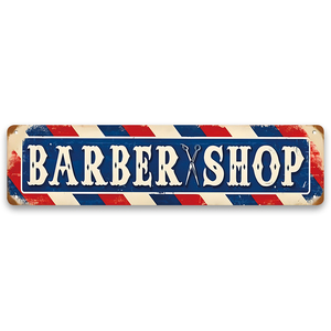 Vente en gros de panneaux muraux rétro de haute qualité pour salon de coiffure, 4 x 16 pouces, enseignes de rue, impression UV, panneaux en métal avec pas de minimum - Product Image 5