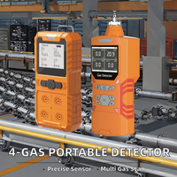 Détecteur de gaz portable 4-en-1 avec pompe H2S/O2/CO/LEL, moniteur de gaz avec alarme sonore, lumineuse et vibrante