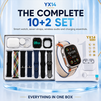 XTAURI YX14 Smart Watch Set 12 in 1 Kit Smartwatch Earphone Nirkabel Mode Multi Olahraga Panggilan BT Smart Watch untuk Android IOS