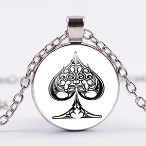 Collier classique <span class=keywords><strong>de</strong></span> Poker pour hommes et femmes, <span class=keywords><strong>de</strong></span> haute qualité, aiguilles Q Queen, bijoux personnalité - Product Image 6