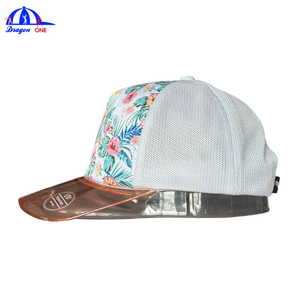Casquette de camionneur à imprimé floral tropical avec visière transparente anti-UV, casquette de plage unisexe d'été, casquette de baseball respirante avec dos en maille - Product Image 2