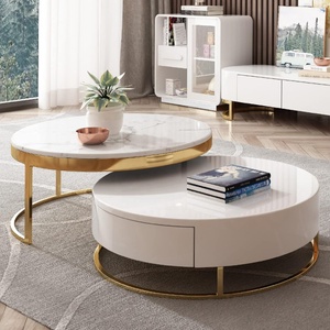 <span class=keywords><strong>Sala</strong></span> de estar moderna NOVA, 2 uds., mesas redondas de café <span class=keywords><strong>para</strong></span> té, juego de madera, <span class=keywords><strong>mesa</strong></span> <span class=keywords><strong>Central</strong></span> superior de mármol de lujo con cajones - Product Image 1