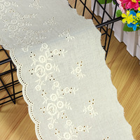 Dentelle en coton large en gros, dentelle blanche en coton, dentelle à volants, dentelle à œillets, dentelle brodée, bordures pour vêtements de bébé et d'enfant