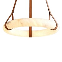 Lampe suspendue circulaire de style espagnol moderne et luxueuse en faux albâtre, luminaire suspendu aspect marbre pour salon, chambre à coucher, hôtel