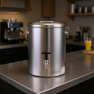 Distributeur de boissons en acier inoxydable 35L avec robinet à levier, qualité professionnelle, pour thé, café, jus, eau - Product Image 2