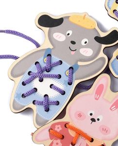 Juegos para Niños que Desarrollan la Imaginación, Materiales Educativos, Tarjetas de Animales para Enlazar, Tarjetas de Costura de Cartón - Product Image 5