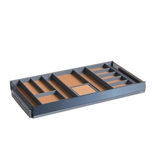 Organisateur de bijoux à tiroirs LED Cooper 600 mm en aluminium avec rails coulissants et paniers à niveaux pour le rangement des bijoux - Product Image 2