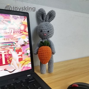 玩具手工制作的复活节Amigurumi毛绒睡眠兔子毛绒钩针兔胡萝卜婴儿礼品套装来自玩具 - Product Image 5