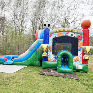 Castillo inflable comercial para niños, húmedo o seco, con tobogán y zona de juegos inflable tipo arena. - Product Image 1
