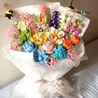 Dekorasi Rangkaian Bunga Plastik Blok Bangunan - Hadiah Hari Valentine Hari Guru 40-Piece MOC DIY Toy Set Unisex