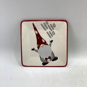 Plato cuadrado de cerámica de <span class=keywords><strong>8</strong></span> pulgadas para dulces de Papá Noel - Product Image 3