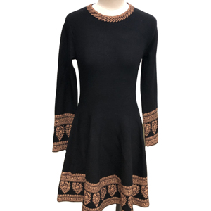 2023 nóng tốt nhất bán OEM ODM nhà máy tùy chỉnh phụ nữ phụ nữ Bead sequined đính cổ Cuff HEM máy tính đan áo dài - Product Image 1