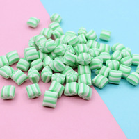 Vente en gros de cabochons plats en pâte polymère dégradée arc-en-ciel de 11 mm, miniatures bonbons, pour breloques de slime DIY