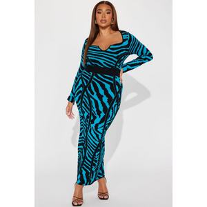 Nouvelle robe à manches évasées à rayures et patchwork avec imprimé sexy - Product Image 3