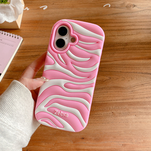 Cover per Telefono in Silicone 3D con Motivo Zebrato per 16 15 14 13 <span class=keywords><strong>Pro</strong></span> Max, Custodia Protettiva Morbida Antiurto e Antigraffio - Product Image 4