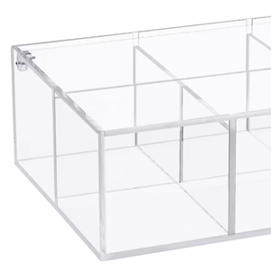 6 sezione trasparente acrilico <span class=keywords><strong>porta</strong></span> <span class=keywords><strong>Capsule</strong></span> 7.6X5.1X2.6 pollici acrilico cassetto organizzatore scrivania cubo contenitori 6 scatole di stoccaggio - Product Image 1