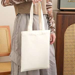 Sac fourre-tout en <span class=keywords><strong>toile</strong></span> de coton à tons neutres personnalisé, léger et réutilisable pour les essentiels du travail, les achats en librairie et l'organisation - Product Image 4