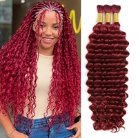 Cheveux humains en vrac pour tresses bohèmes, cheveux humains en vrac pour tressage sans nœuds, ondulations naturelles, vente en gros, couleur naturelle 2 4
