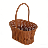 Handgeweven eco-vriendelijke waterdichte manden van PP-rattan met handvatten voor het verpakken van cadeaus, bloemen, fruitopslag & fotodisplay